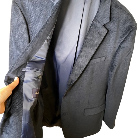 Alan Flusser Blue Textured Diamond Print Sportscoat Jacket Blazer Size 46L - Picture 6 of 9